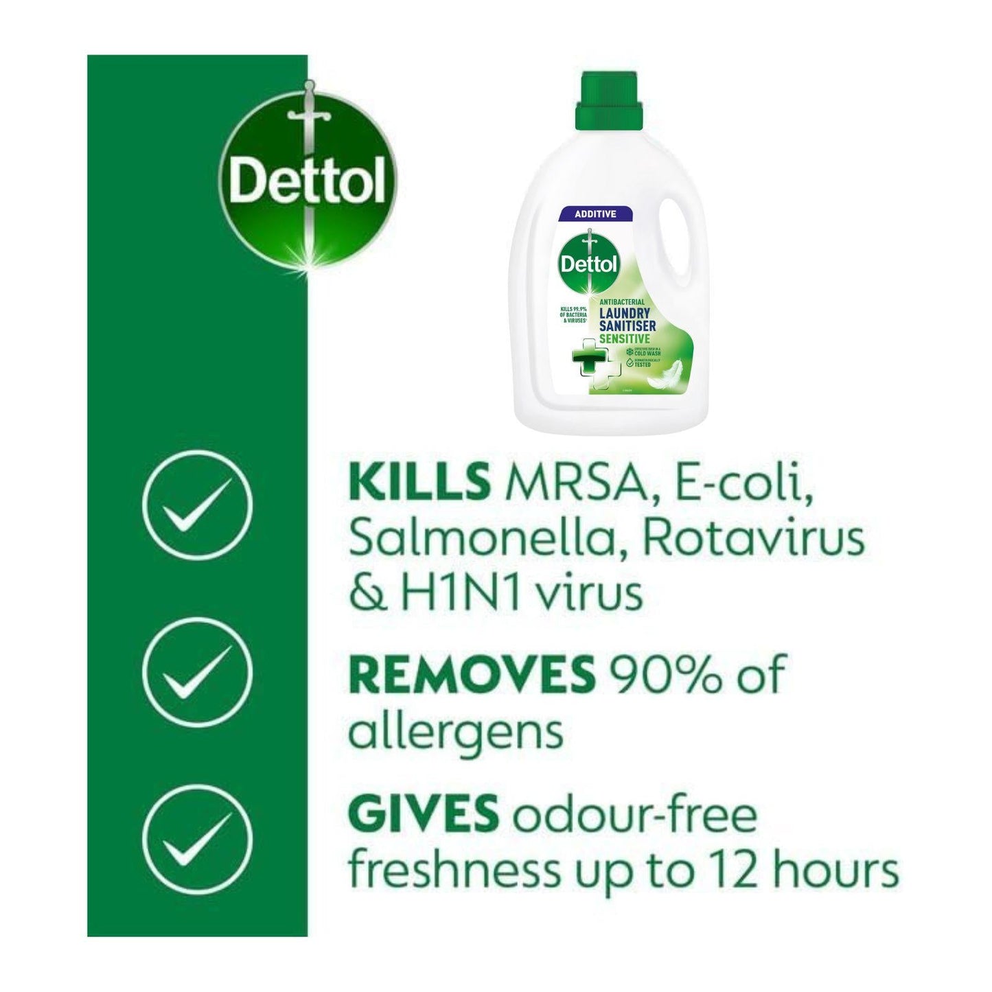 Dettol Antibacterial Laundry Cleanser, Sensitive, 2.5 Litre