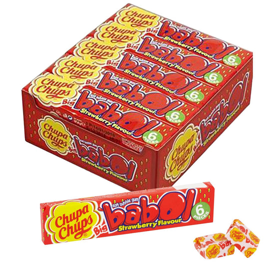 2 Chupa Chups Big Babol Strawberry Flavour Soft Bubble Gum 27.6g (Box of 20)