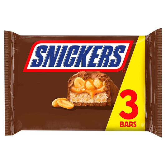 Snickers Chocolate Bar 125g (22 Packs of 3, Total 66)