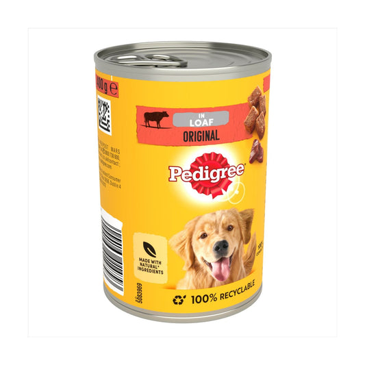 PEDIGREE Dog Tin Original in Loaf Dog Wet Food  400g (Box of 12)