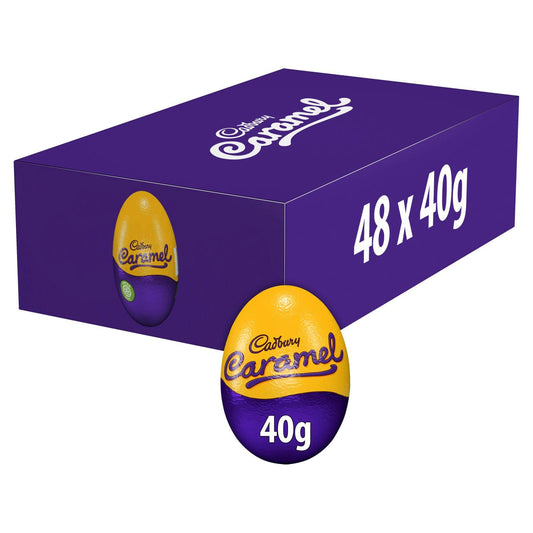 Cadbury Caramel Eggs Milk Chocolate Easter Egg Hunt 40g Box of 48