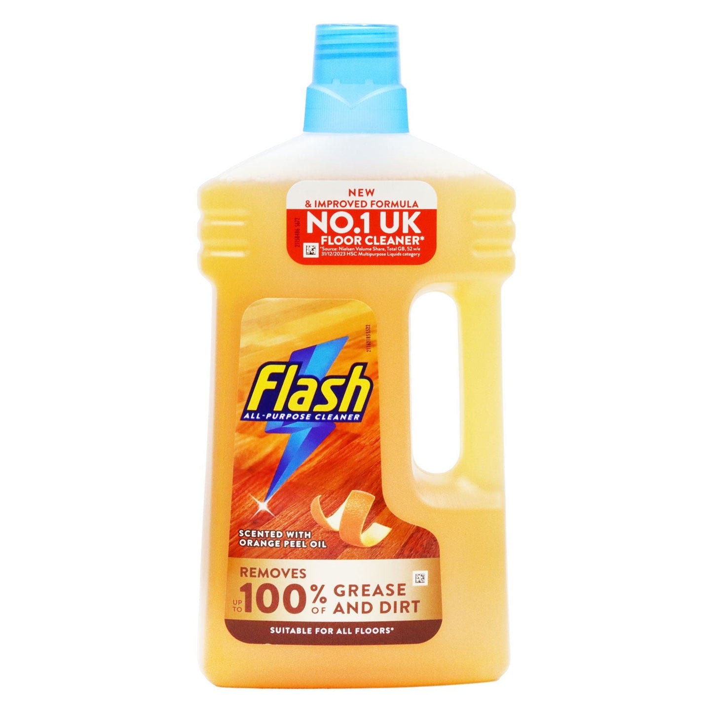 Flash New All Purpose Wood Floor Cleaner Liquid Orange Peel Oil Scent 1Litre