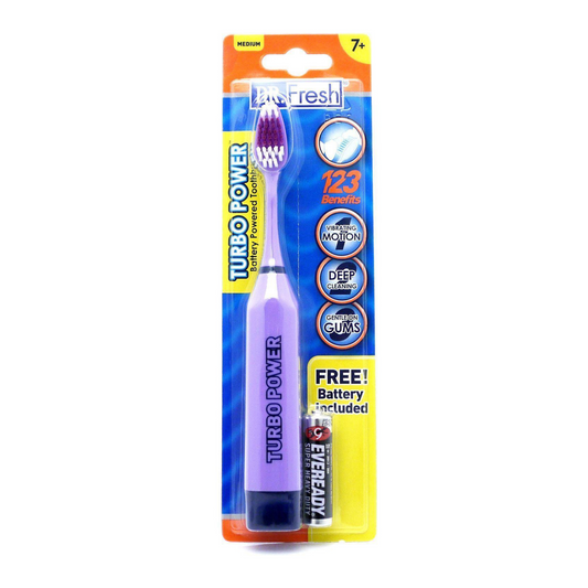 Dr Fresh Turbo Power Battery Powered Toothbrush Medium 7+