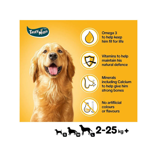 Pedigree Tasty Minis - Beef & Poultry Flavour Slices Dog Treats 155g (Box of 8)