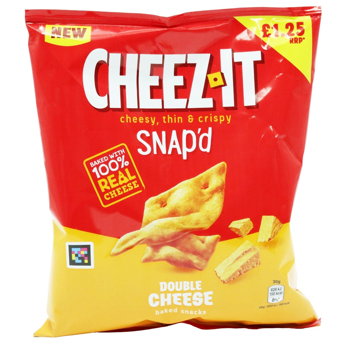 16x Cheez It Snap'd Double Cheese Crisps 65g