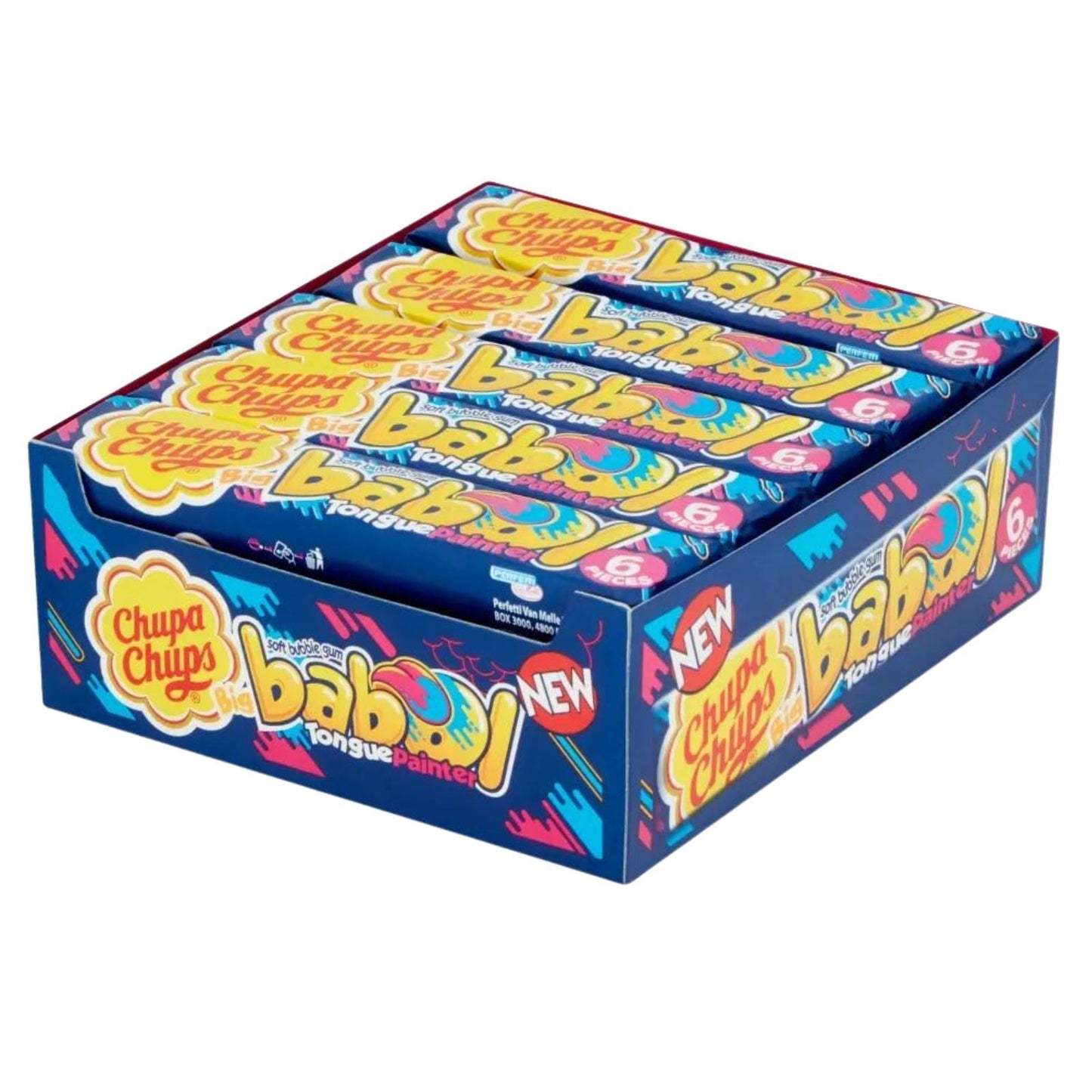 Chupa Chups Big Babol Tongue Painter Bubble Gum 27.6 g (Box of 20)