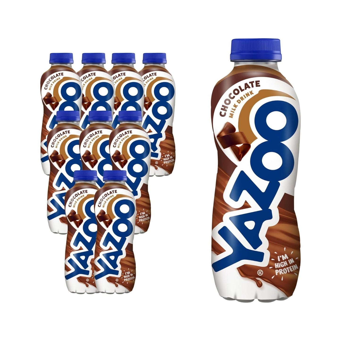 YAZOO Chocolate Milkshake Milk Drink, High in Protein & Calcium, 400 ml (Box of 10)