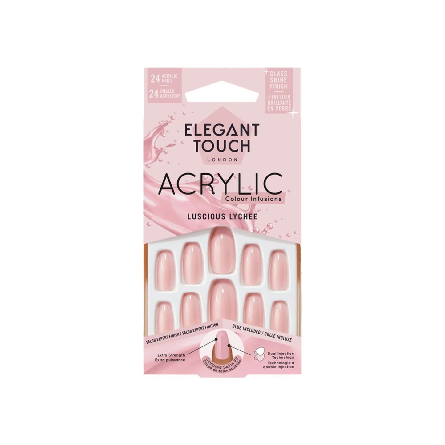 Elegant Touch Acrylic Luscious Lychee 24 count (Pack of 1)