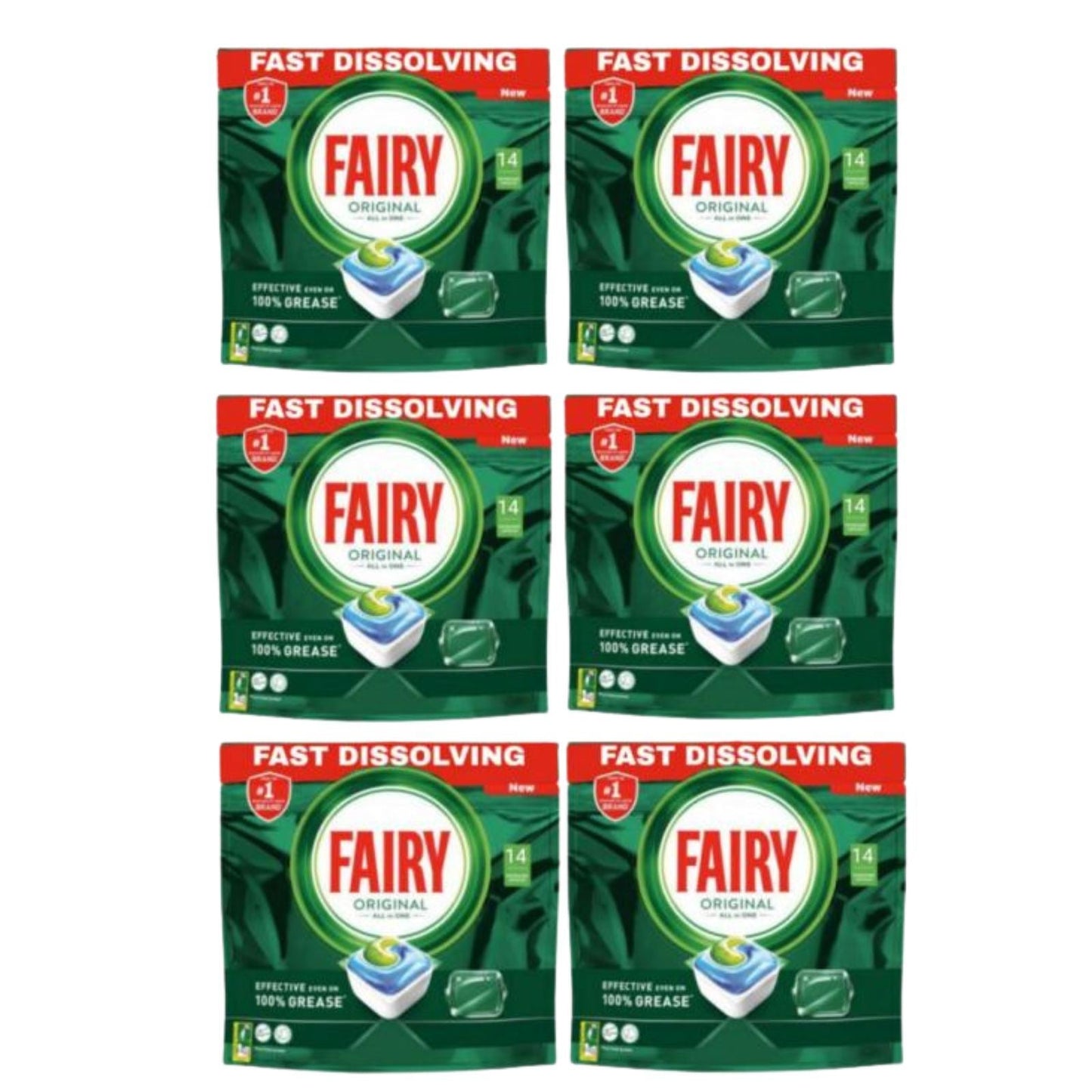 Fairy Original All In One Dishwasher Tablets Pack of 14 (Box of 6)