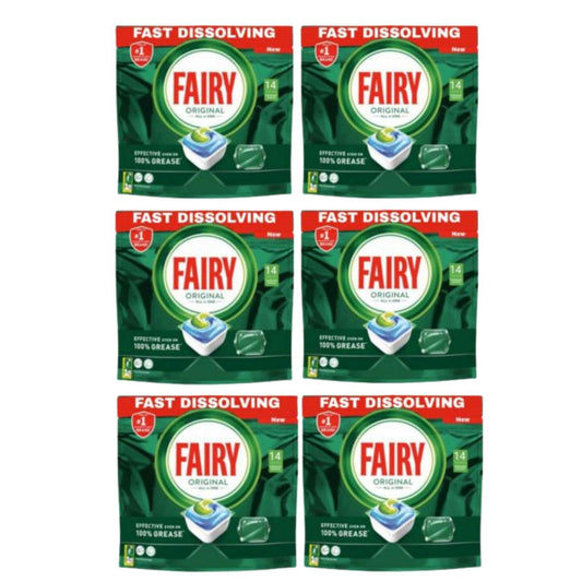 Fairy Original All In One Dishwasher Tablets Pack of 14 (Box of 6)